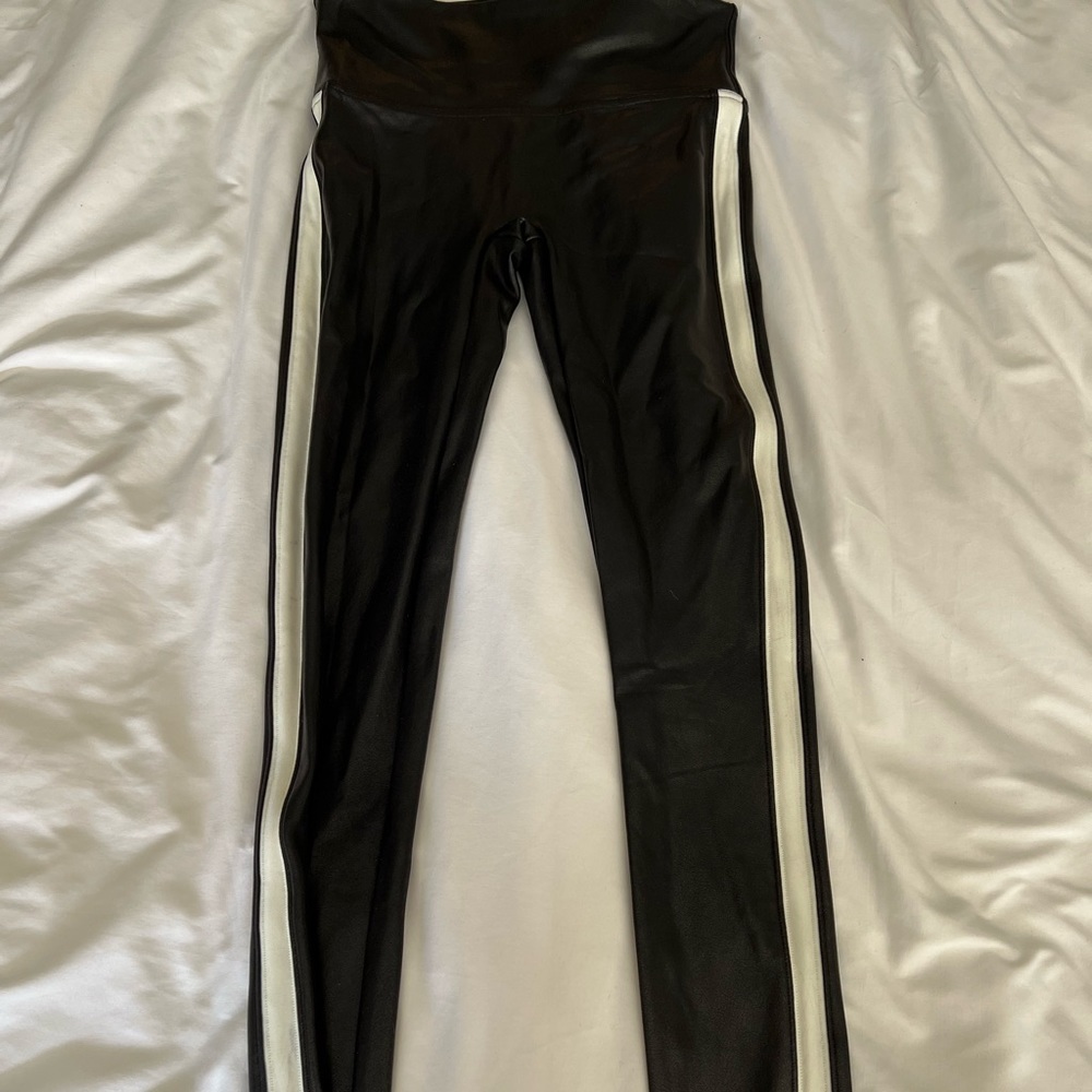 Spanx Faux Leather Side Stripe Leggings